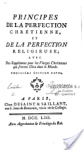 Principes de la perfection chrétienne, et de la perfection religieuse vignette